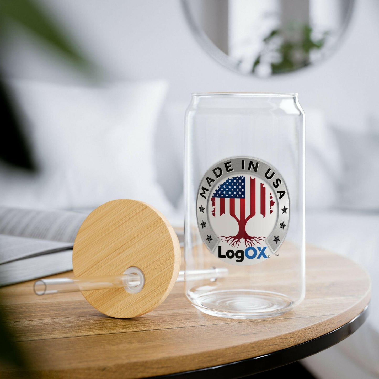 16oz Team LogOX Liberty Tree Logo Sipper Glass.