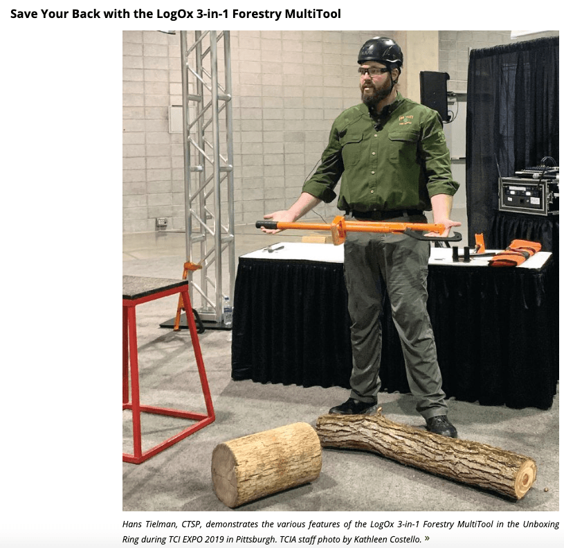 April 2020 Tree Care Industry Association Magazine's LogOX Review.