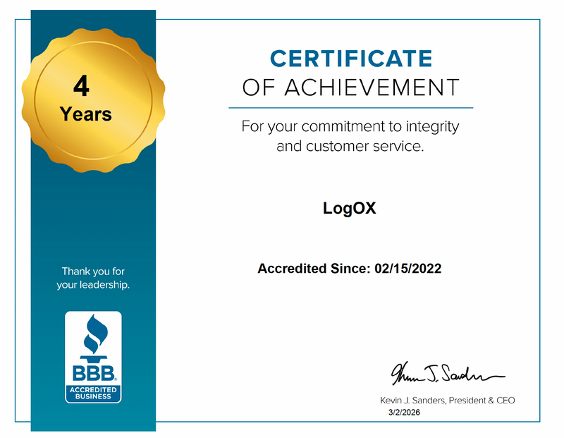 Why LogOX Is BBB Accredited and Proudly A+ Rated