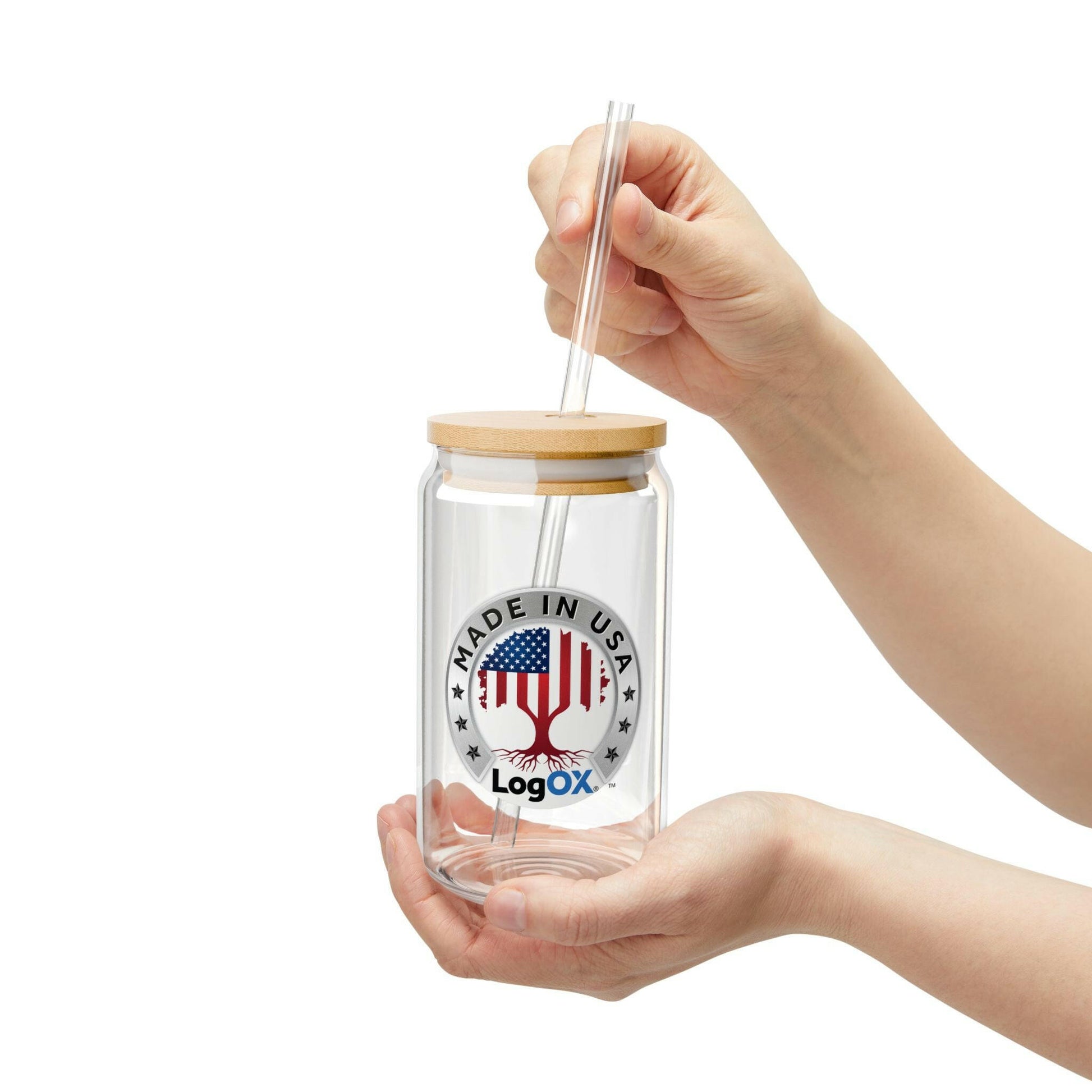 16oz Team LogOX Liberty Tree Logo Sipper Glass.