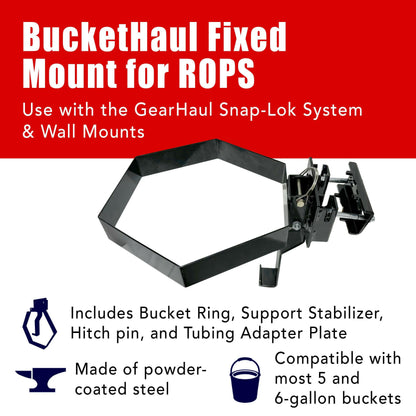 BucketHaul Fixed Mount for Tubing and ROPS.