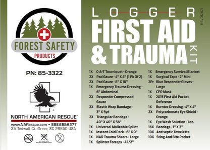 Logger’s First Aid and Trauma Kit - Hard Case – OSHA Compliant.