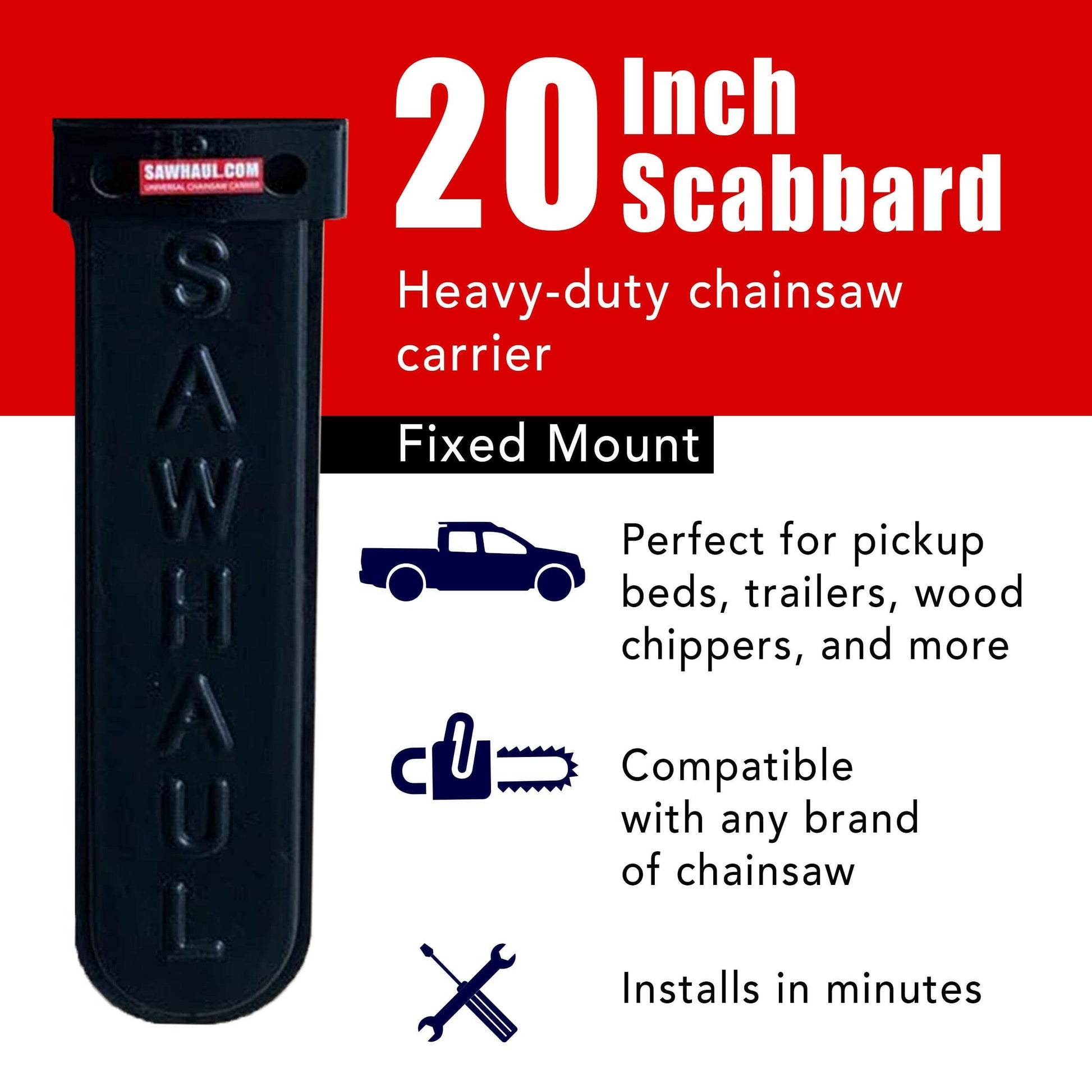 SawHaul Fixed Mount Base Kit with Pro Grade Scabbard.