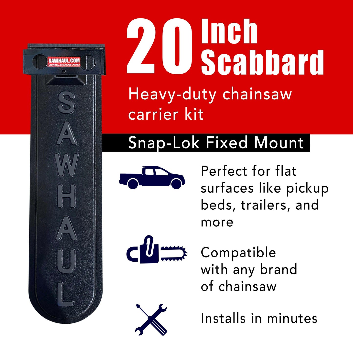 SawHaul Snap-Lok Rotating Mount Base with Scabbard.