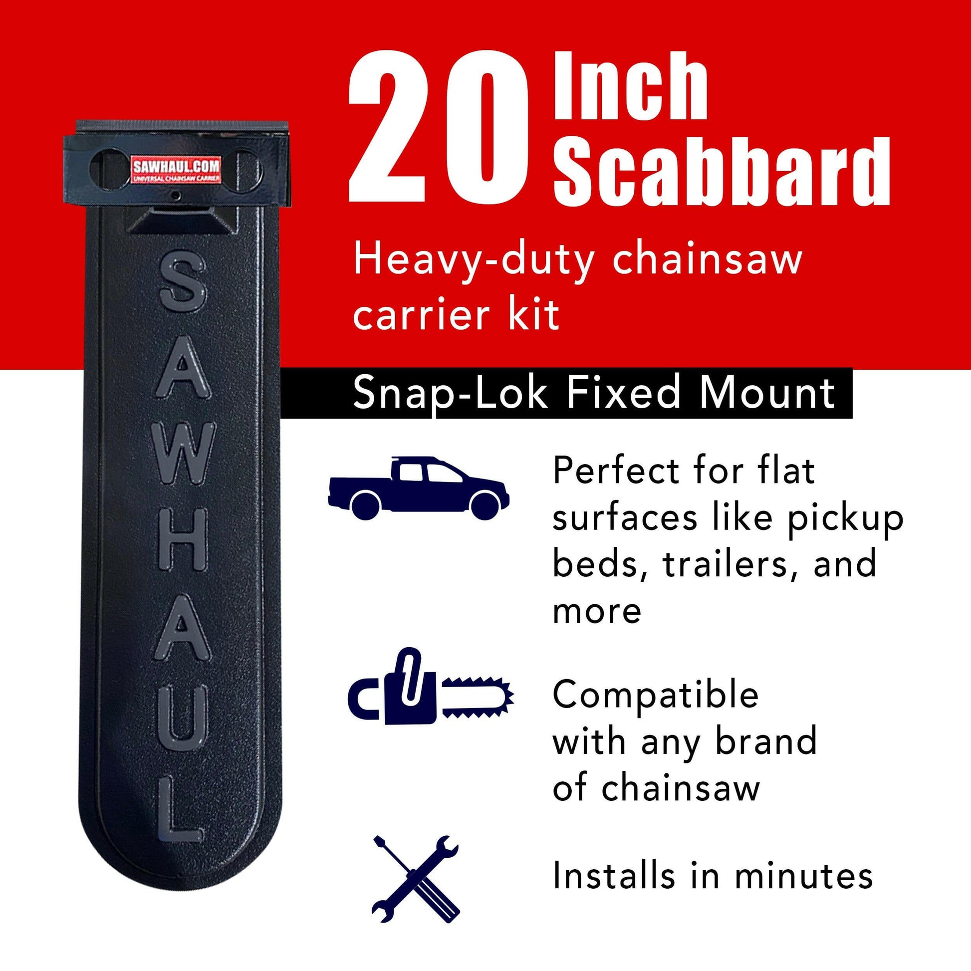 SawHaul Snap-Lok Rotating Mount Base with Scabbard.