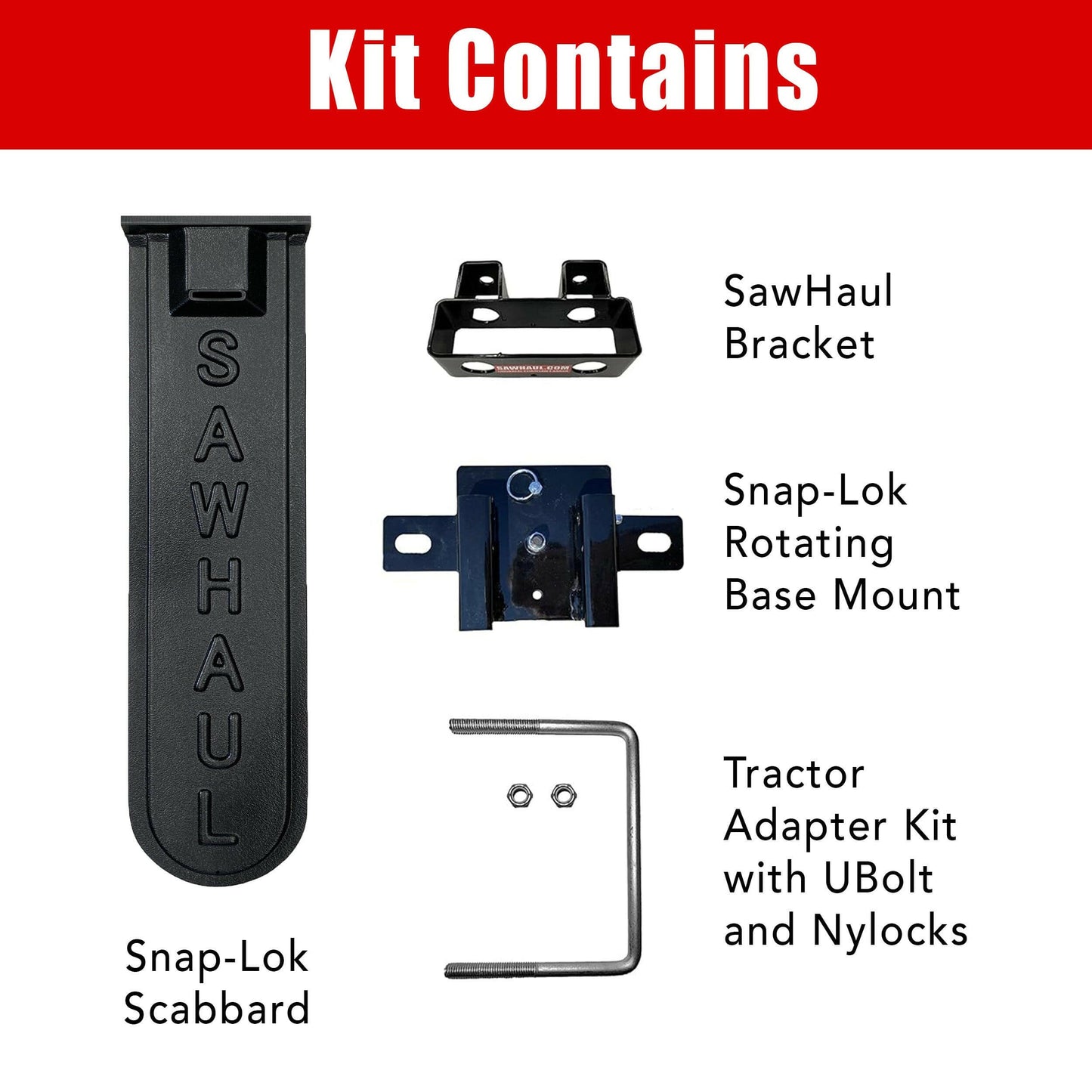 SawHaul Snap-Lok Rotating Mount for Tractors.