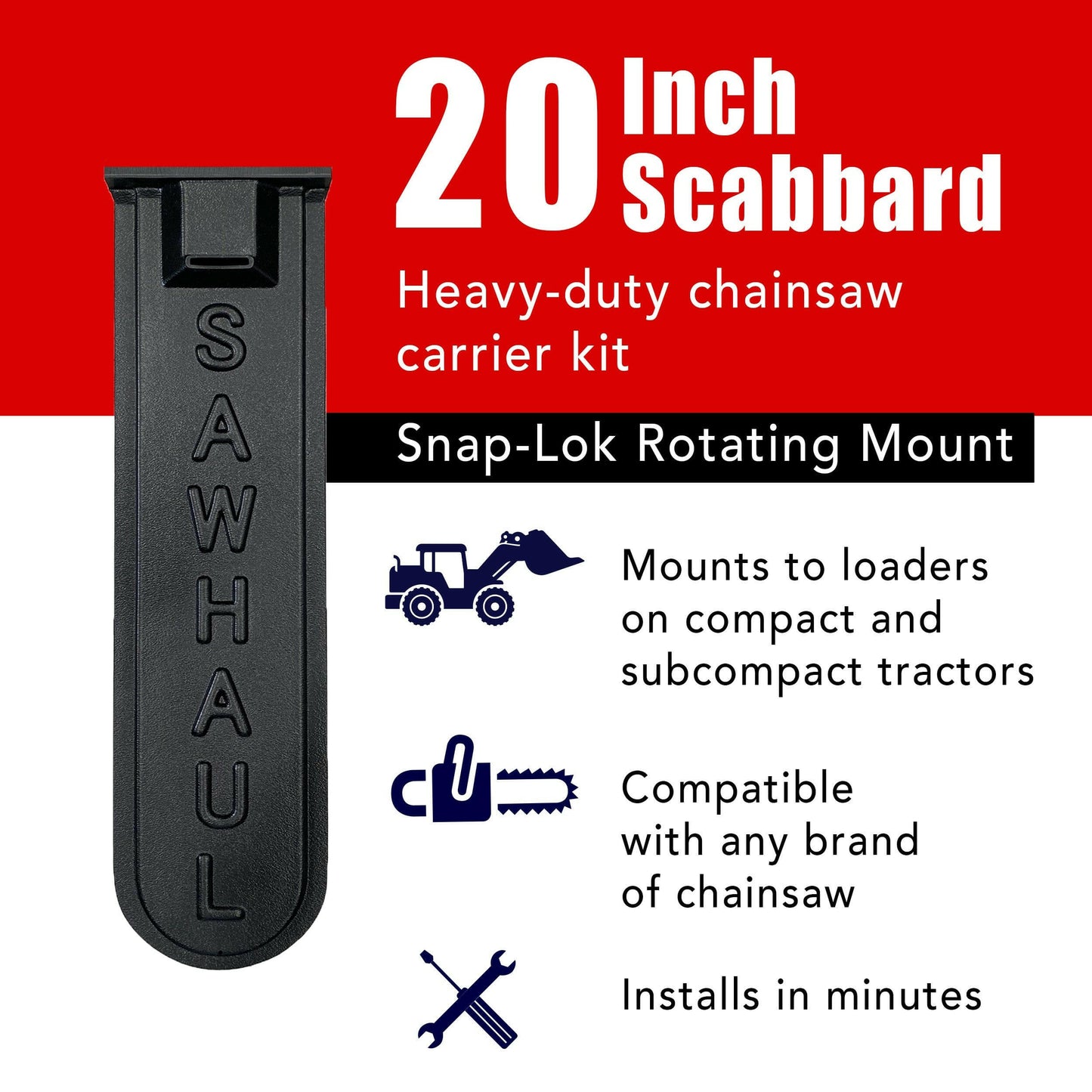 SawHaul Snap-Lok Rotating Mount for Tractors.