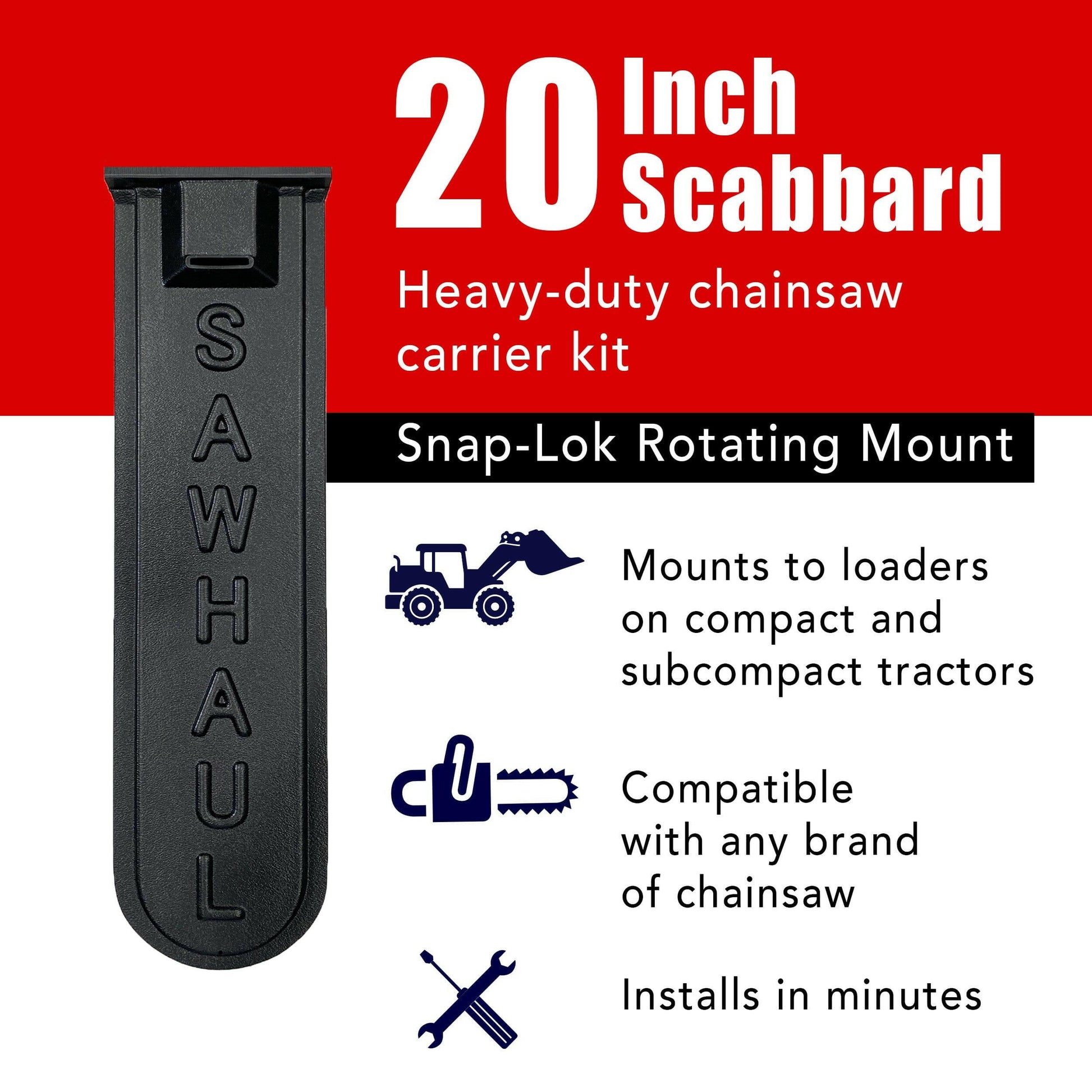 SawHaul Snap-Lok Rotating Mount for Tractors.