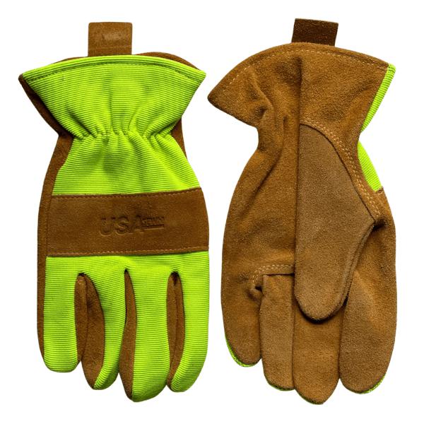 Hi-Vis GripOX Premium Leather Work Gloves
