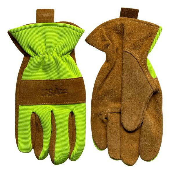 Hi-Vis GripOX Premium Leather Work Gloves.